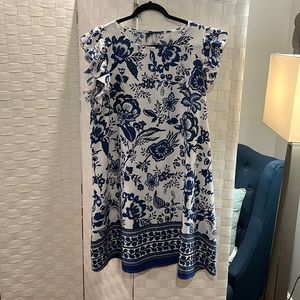 Beautiful, blue and white printed dress memories of Italy dress